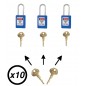 Lot de cadenas de consignation électrique bleu Master Lock S31 avec clé passe