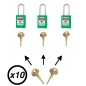 Lot de cadenas de consignation électrique Master Lock S31 vert avec clé passe
