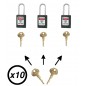 Lot de cadenas de consignation électrique noir Master Lock S31 avec clé passe